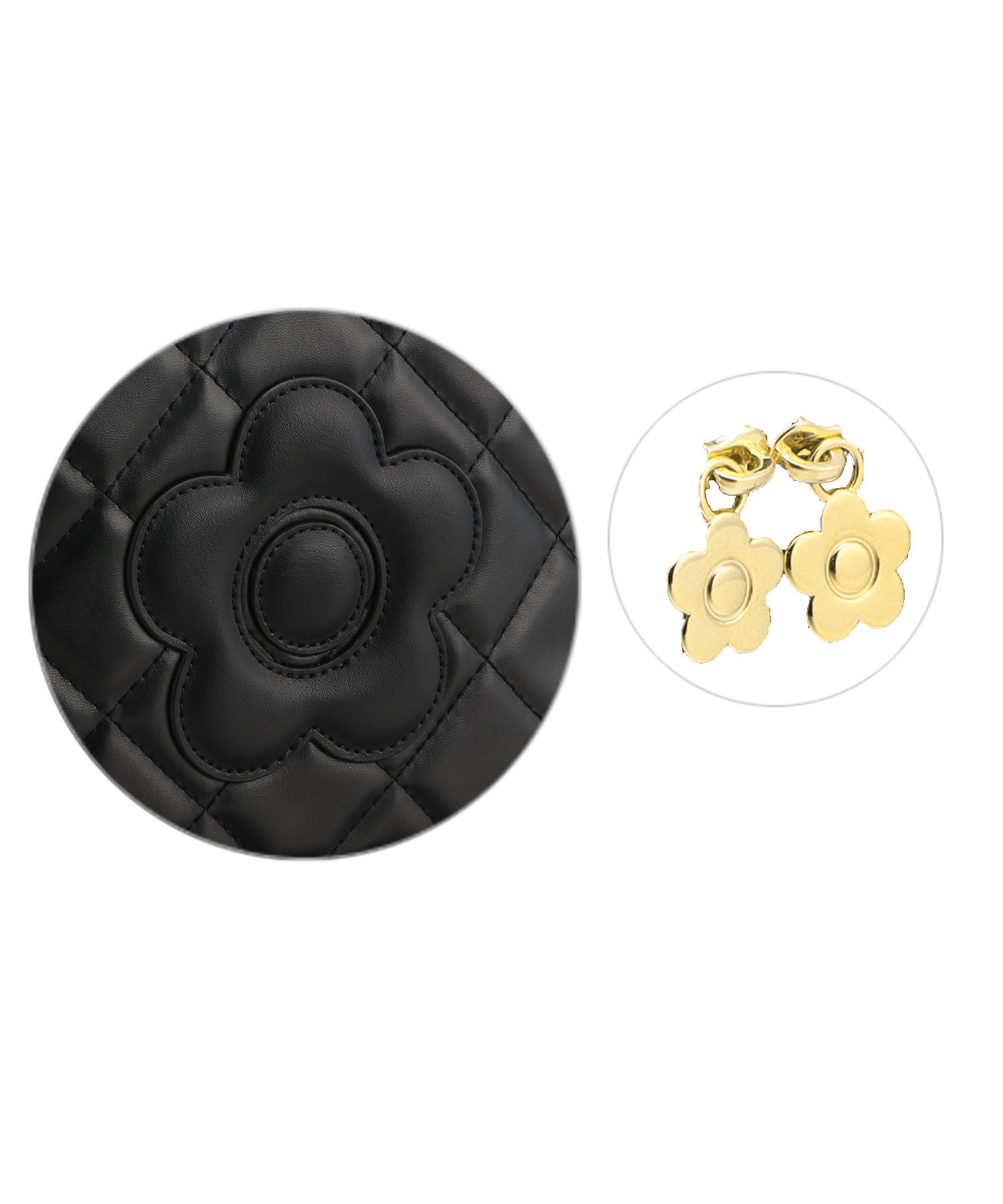 MARY QUANT「スクエアキルトデイジーパッチ 2WAYショルダー」|ショルダー・メッセンジャー|