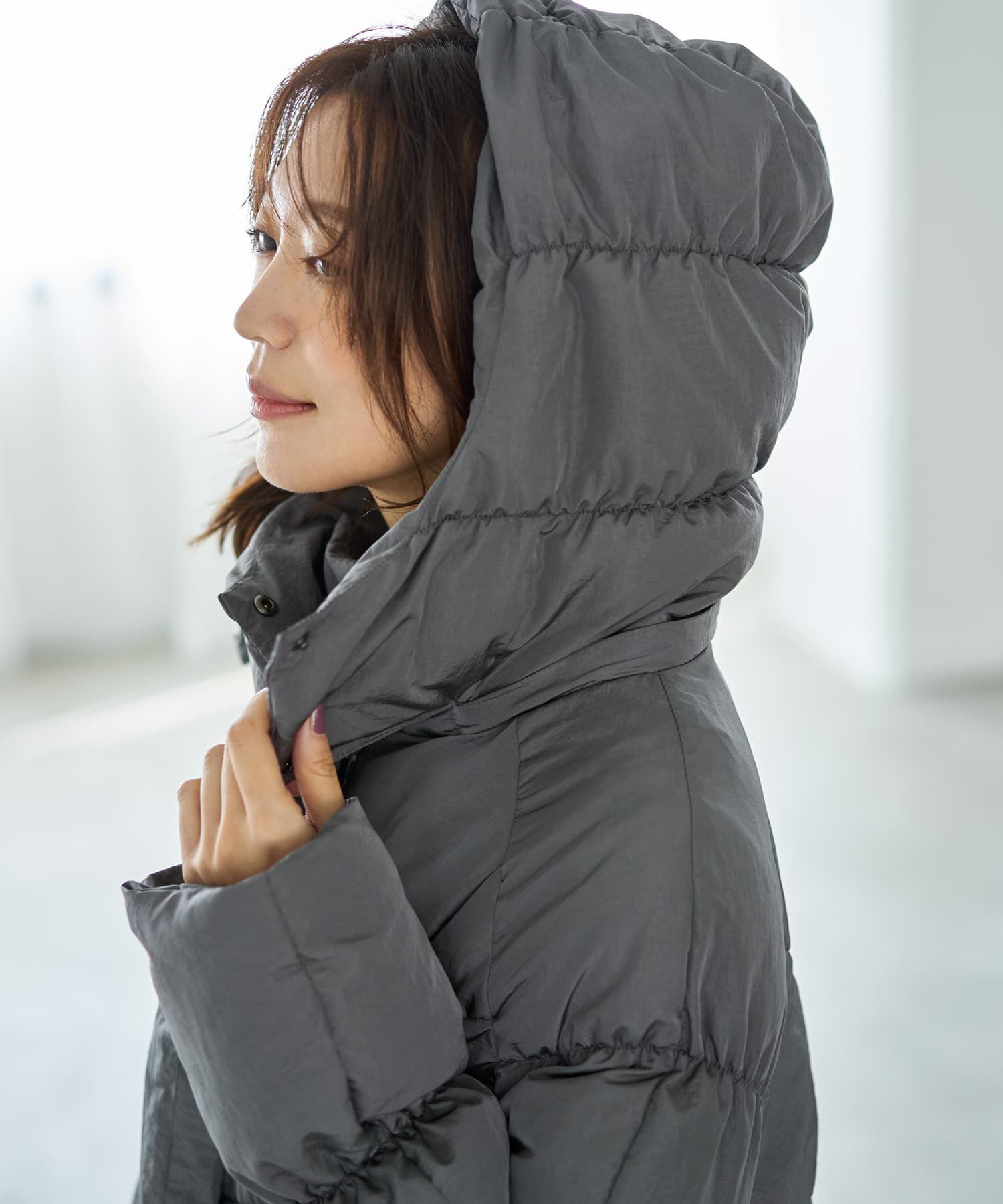 STYLE DELI「【LUXE】暖か軽量◆機能中綿ギャザーロングコート」|ダウン|