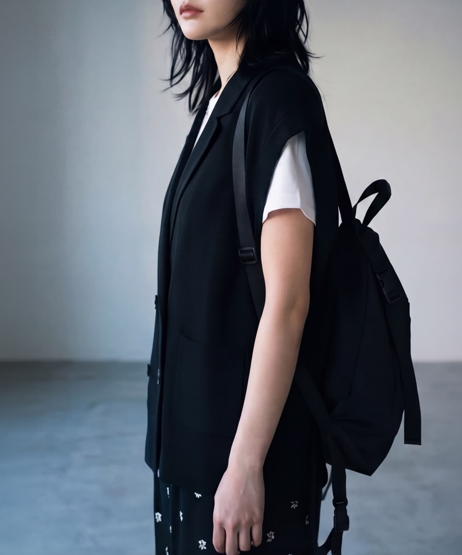 STYLE DELI「【BLK001】オーバーサイズニットジレ」|ベスト・ジレ|