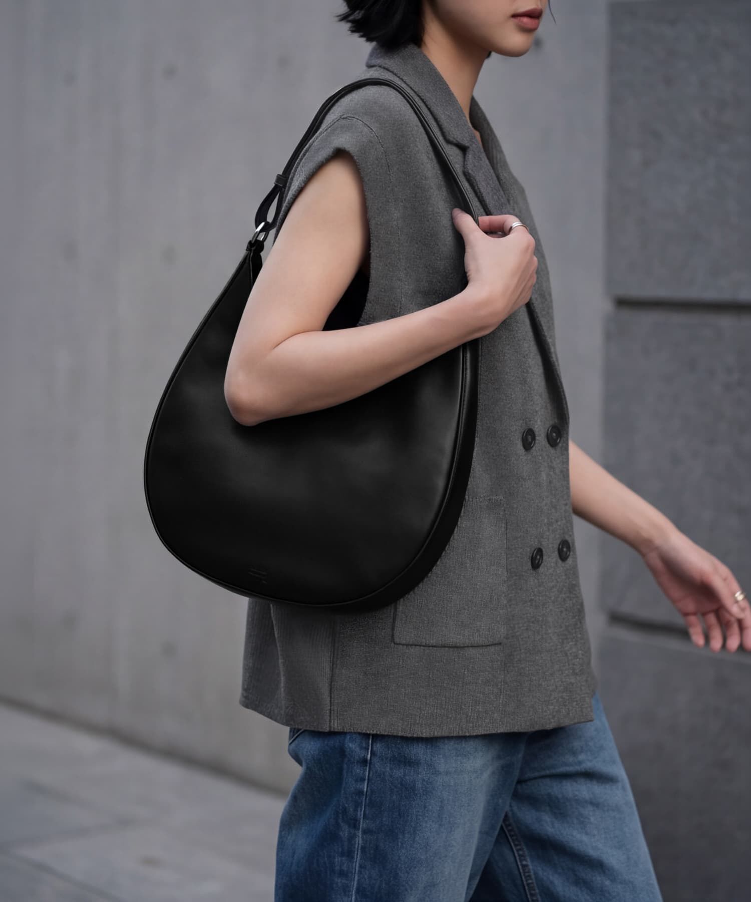 STYLE DELI「【BLK001】オーバーサイズニットジレ」|ベスト・ジレ|