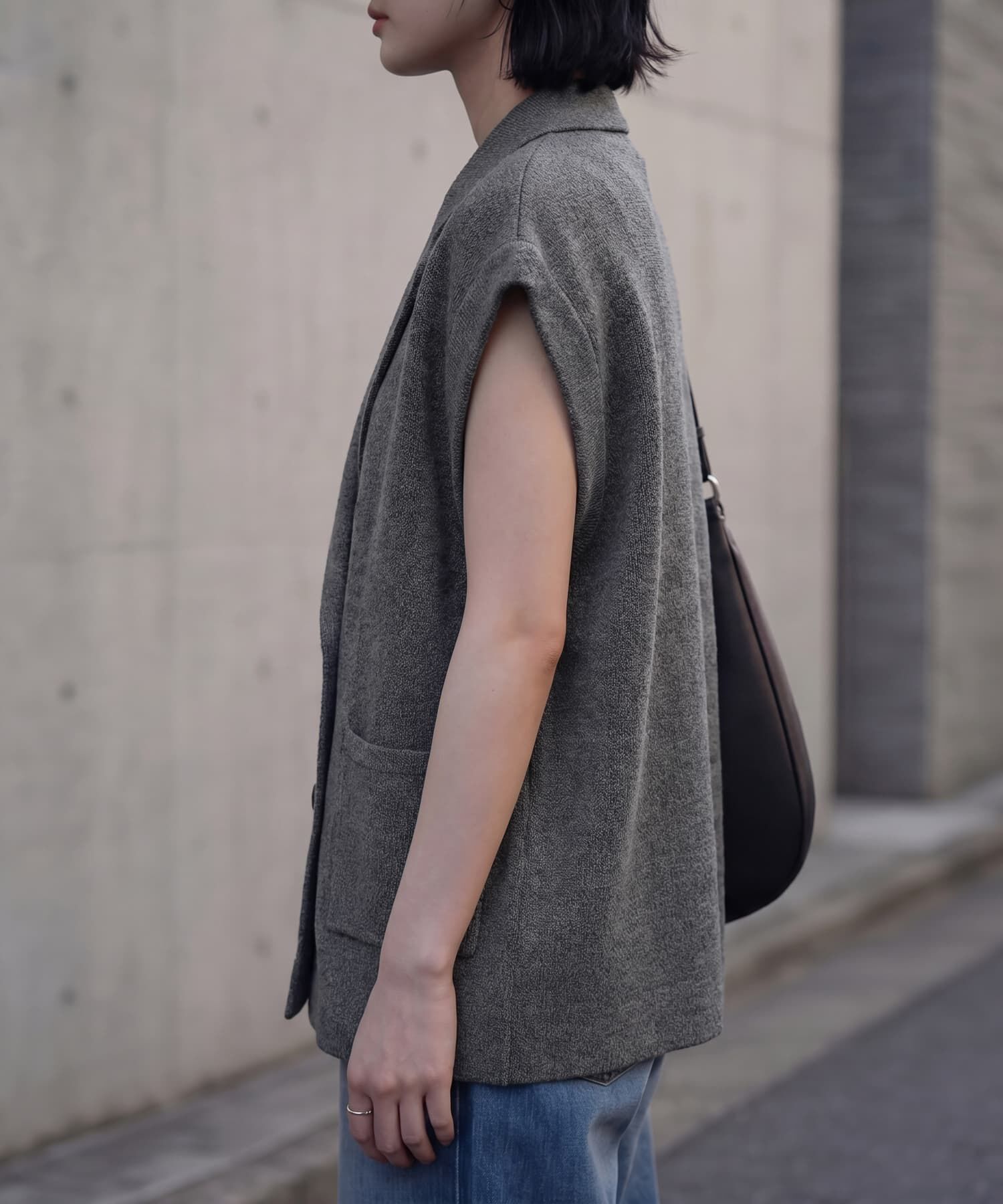 STYLE DELI「【BLK001】オーバーサイズニットジレ」|ベスト・ジレ|