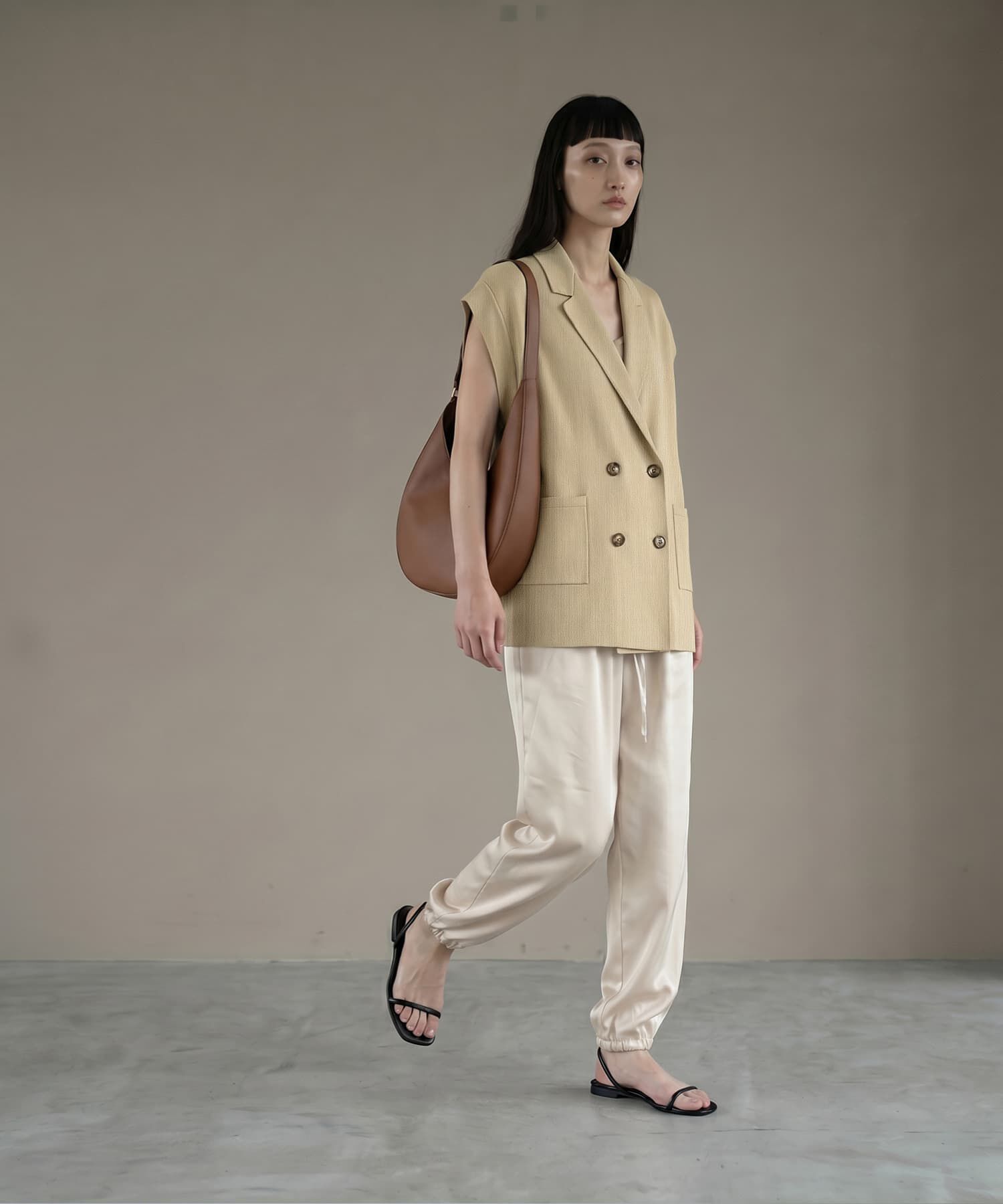 STYLE DELI「【BLK001】オーバーサイズニットジレ」|ベスト・ジレ|