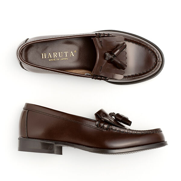 HARUTA「レディス牛革キルトタッセルローファー #313」|ローファー|