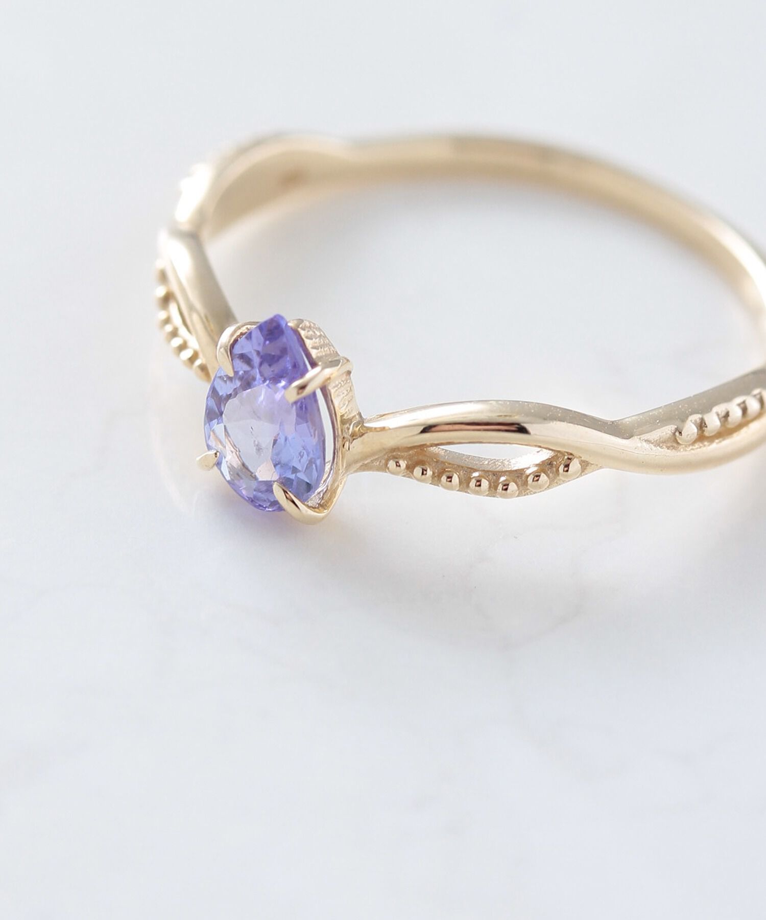 NOIR DE POUPEE「K10 タンザナイトPS クロスライン リング」|リング|