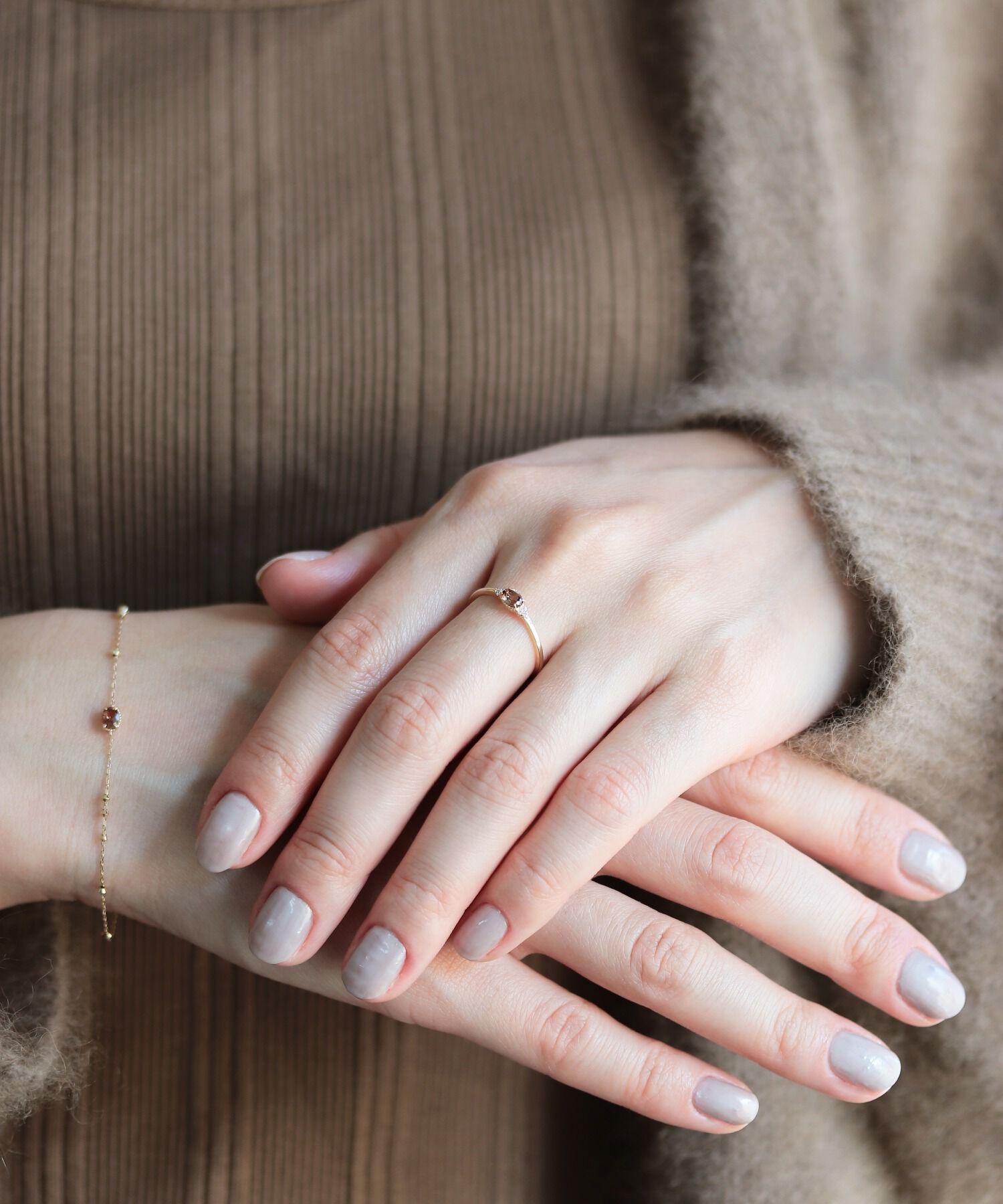 NOIR DE POUPEE「K10 アンダリューサイト&times;CZ リング」|リング|