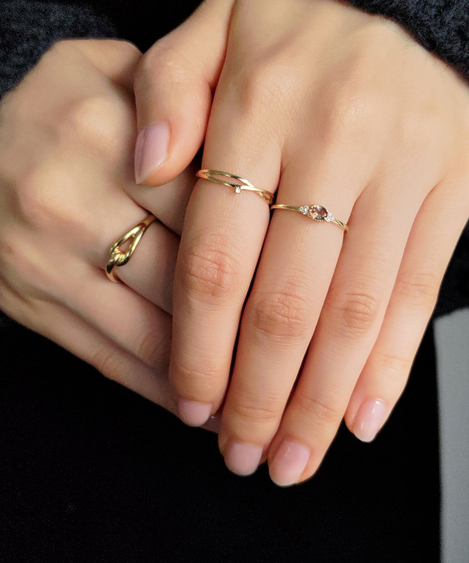 NOIR DE POUPEE「K10 アンダリューサイト&times;CZ リング」|リング|