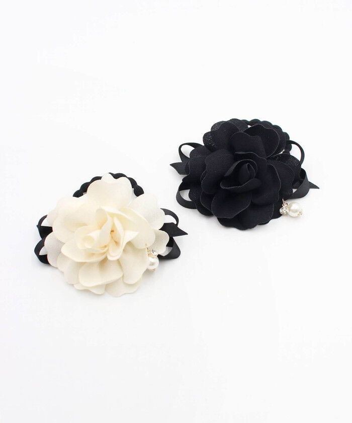 BACKYARD FAMILY「ヘアゴム キッズ おしゃれ 通販 お花 フラワー パール 10002926 ロココポニーテール」|ヘアゴム・シュシュ|