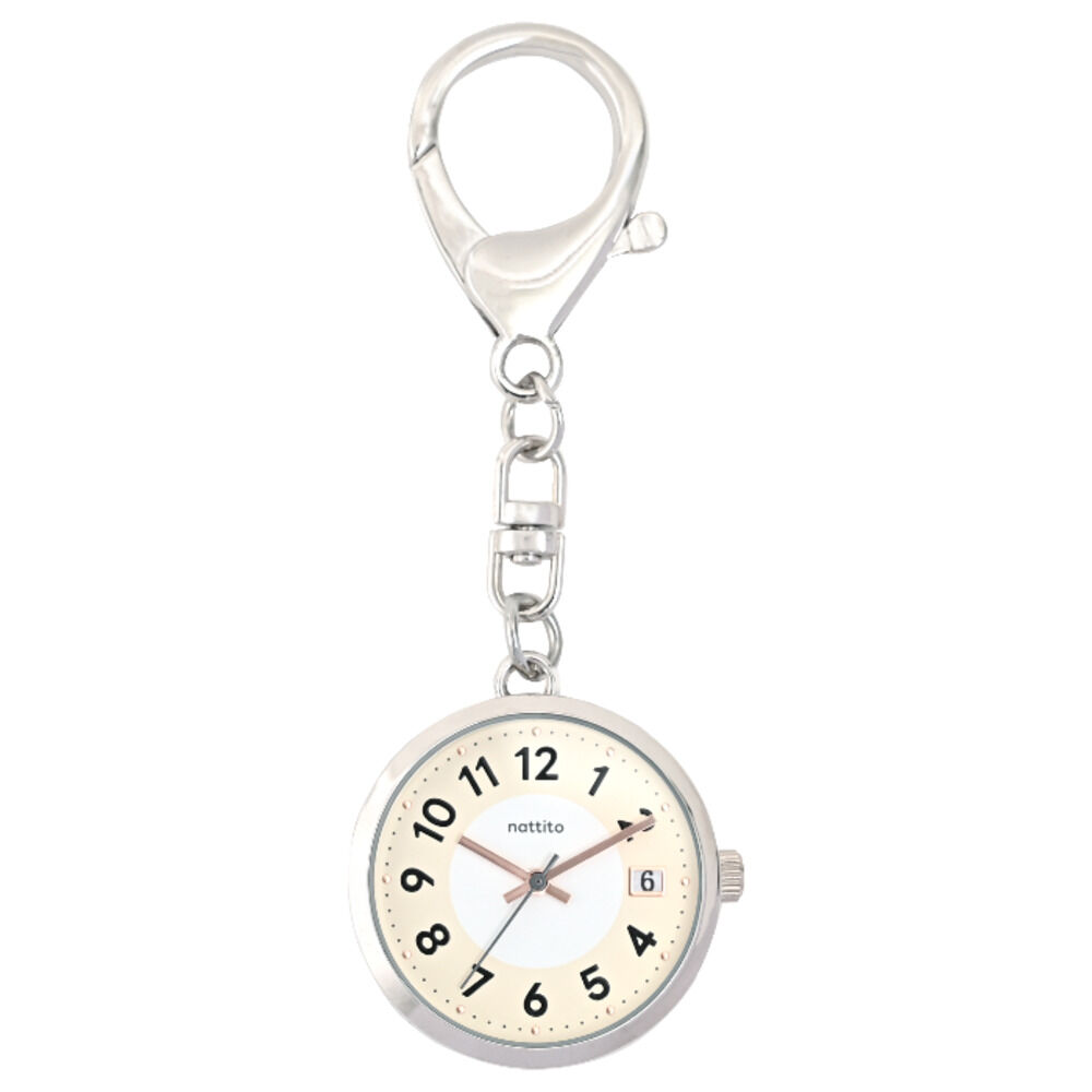 BACKYARD FAMILY「レディース 懐中時計 通販 時計 バックチャーム キーチェーン アナログ時計 ナースウォッチ」|腕時計|ホワイト1