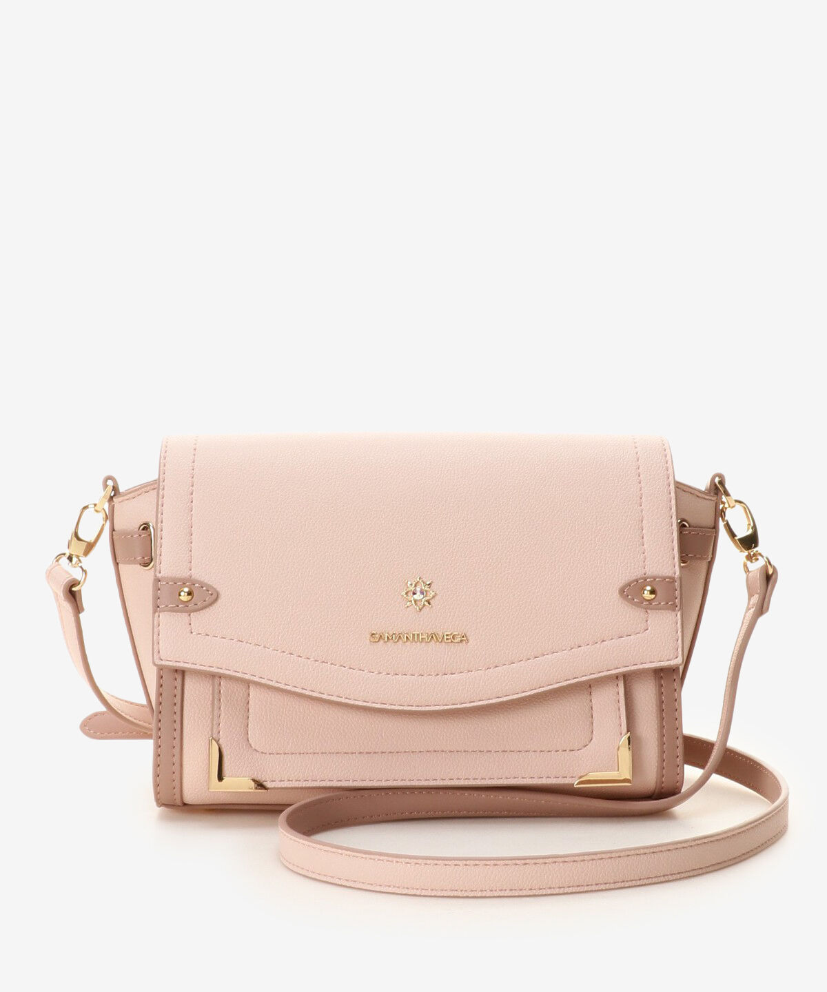 Samantha Vega「シンプルビジューショルダーバッグ」|ショルダー・メッセンジャー|ﾋﾟﾝｸﾍﾞｰｼﾞｭ