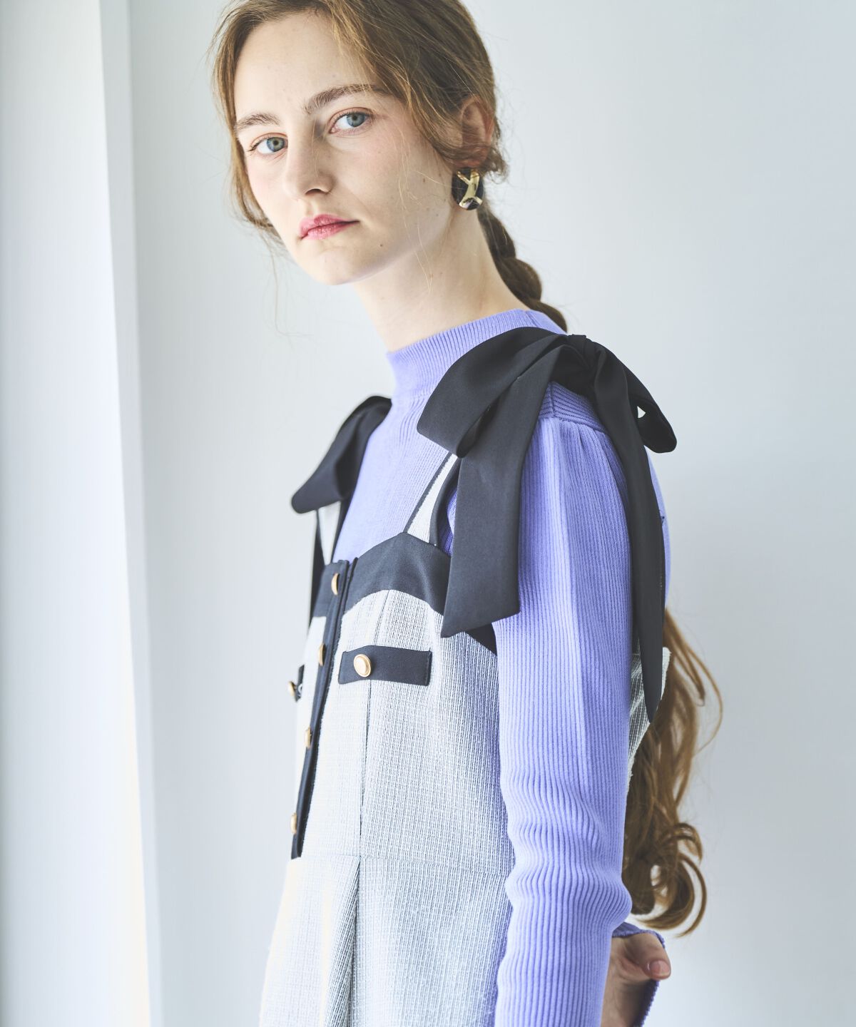 アンドクチュール「ラメツイードジャンスカ」|ジャンパースカート|