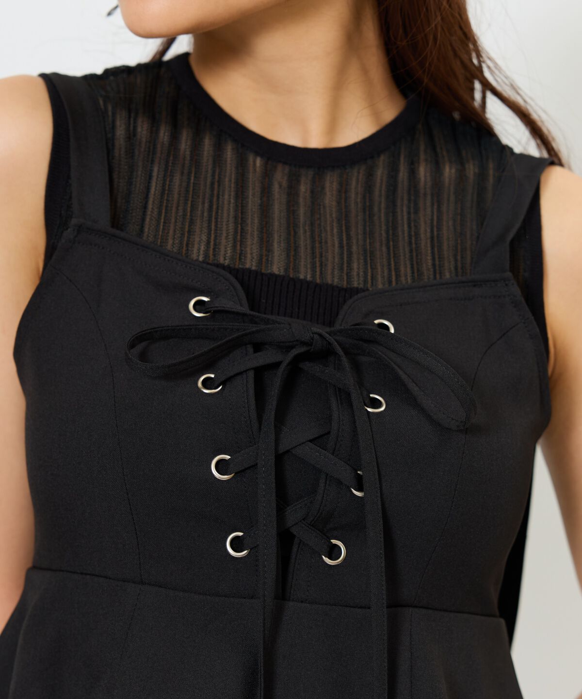 アンドクチュール「フロントレースアップジャンスカ」|ジャンパースカート|