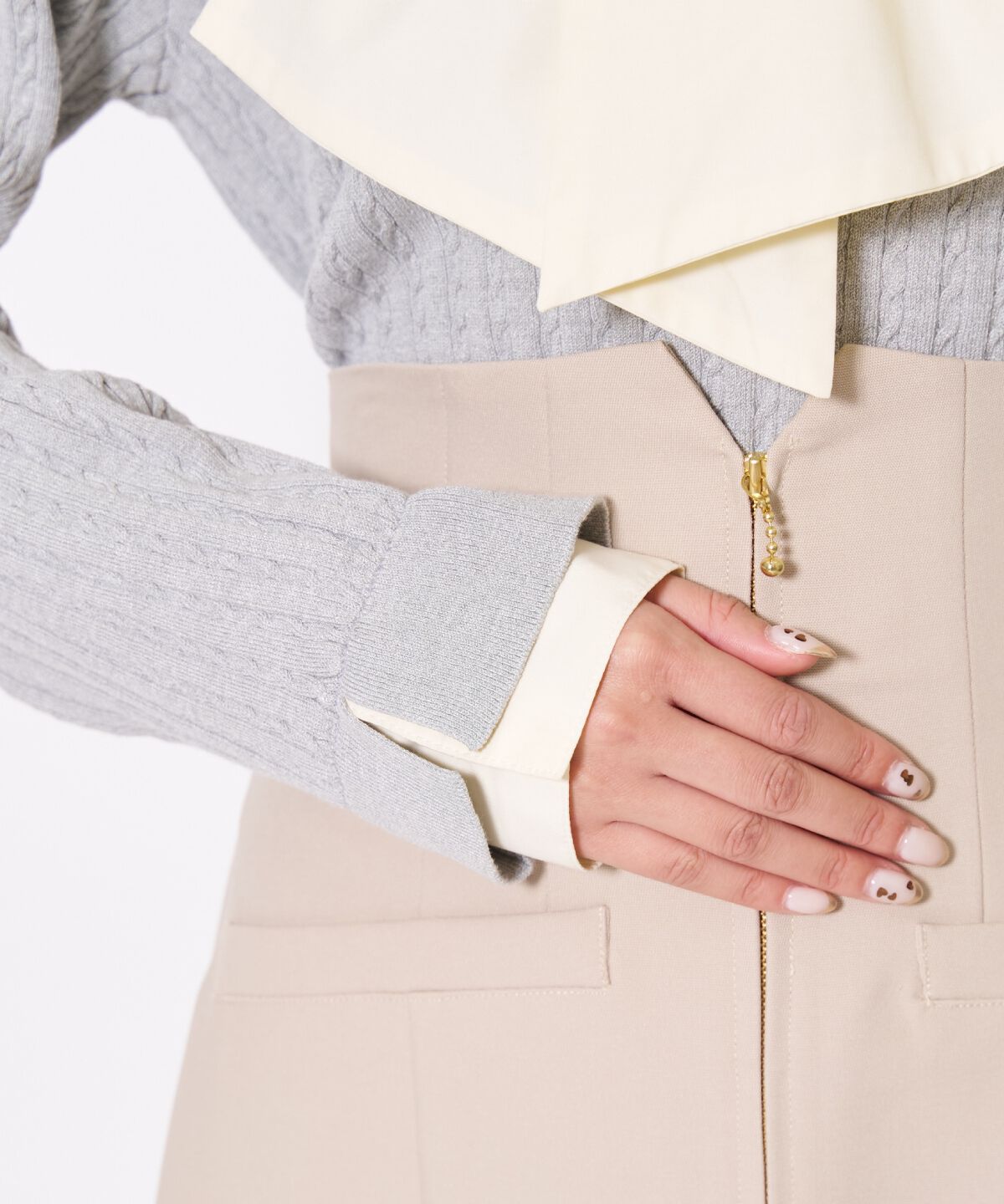 アンドクチュール「ボウタイニットプルオーバー」|ニット・セーター|