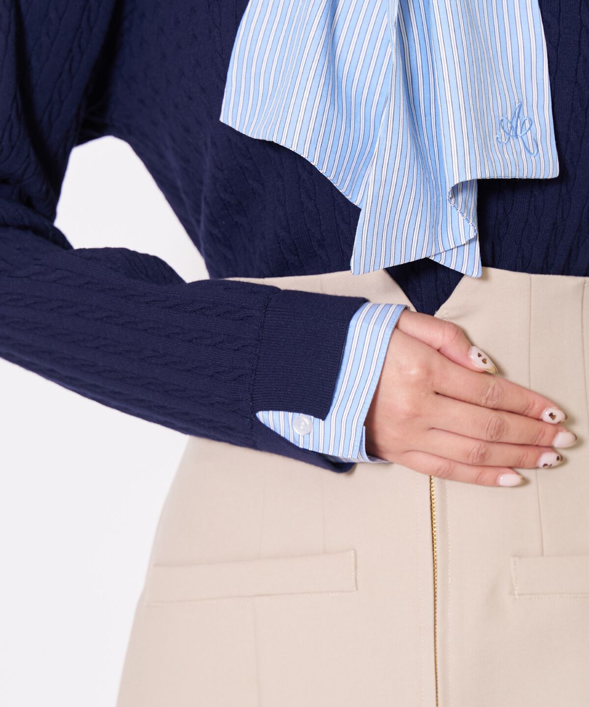 アンドクチュール「ボウタイニットプルオーバー」|ニット・セーター|