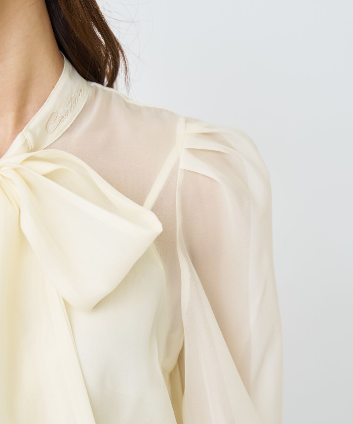 アンドクチュール「シアーボウタイブラウス」|シャツ・ブラウス|