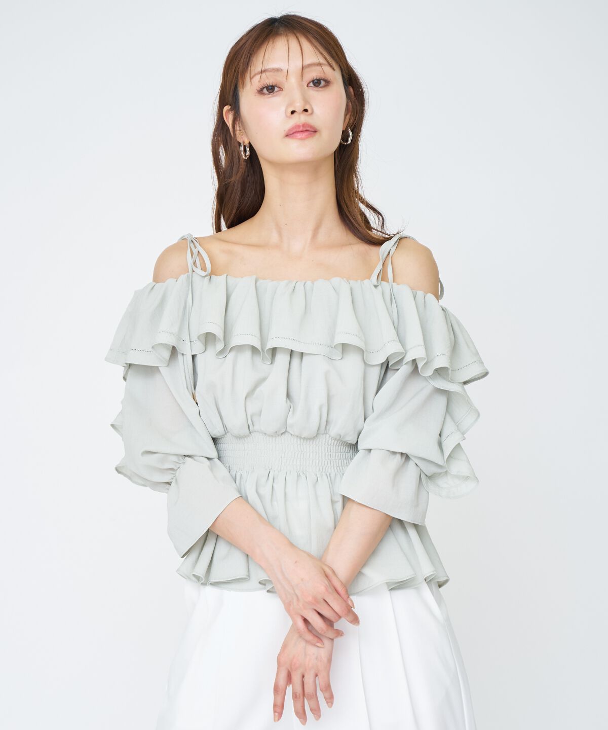 アンドクチュール「オフショルフリルブラウス」|シャツ・ブラウス|