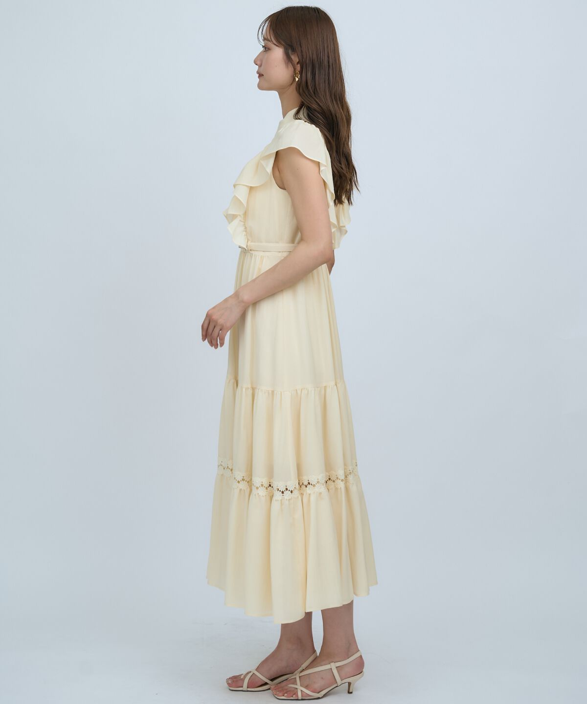 アンドクチュール「レースフリルシャツワンピース」|ワンピース|