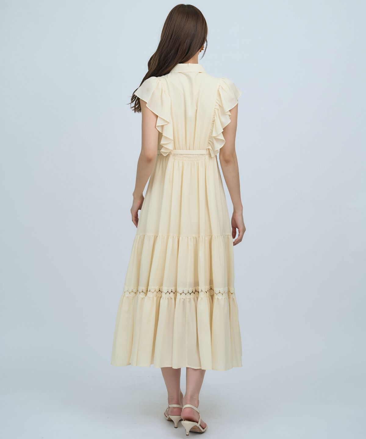 アンドクチュール「レースフリルシャツワンピース」|ワンピース|