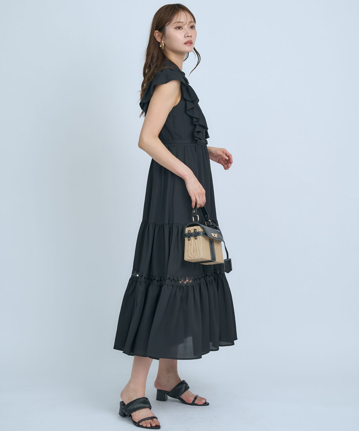 アンドクチュール「レースフリルシャツワンピース」|ワンピース|