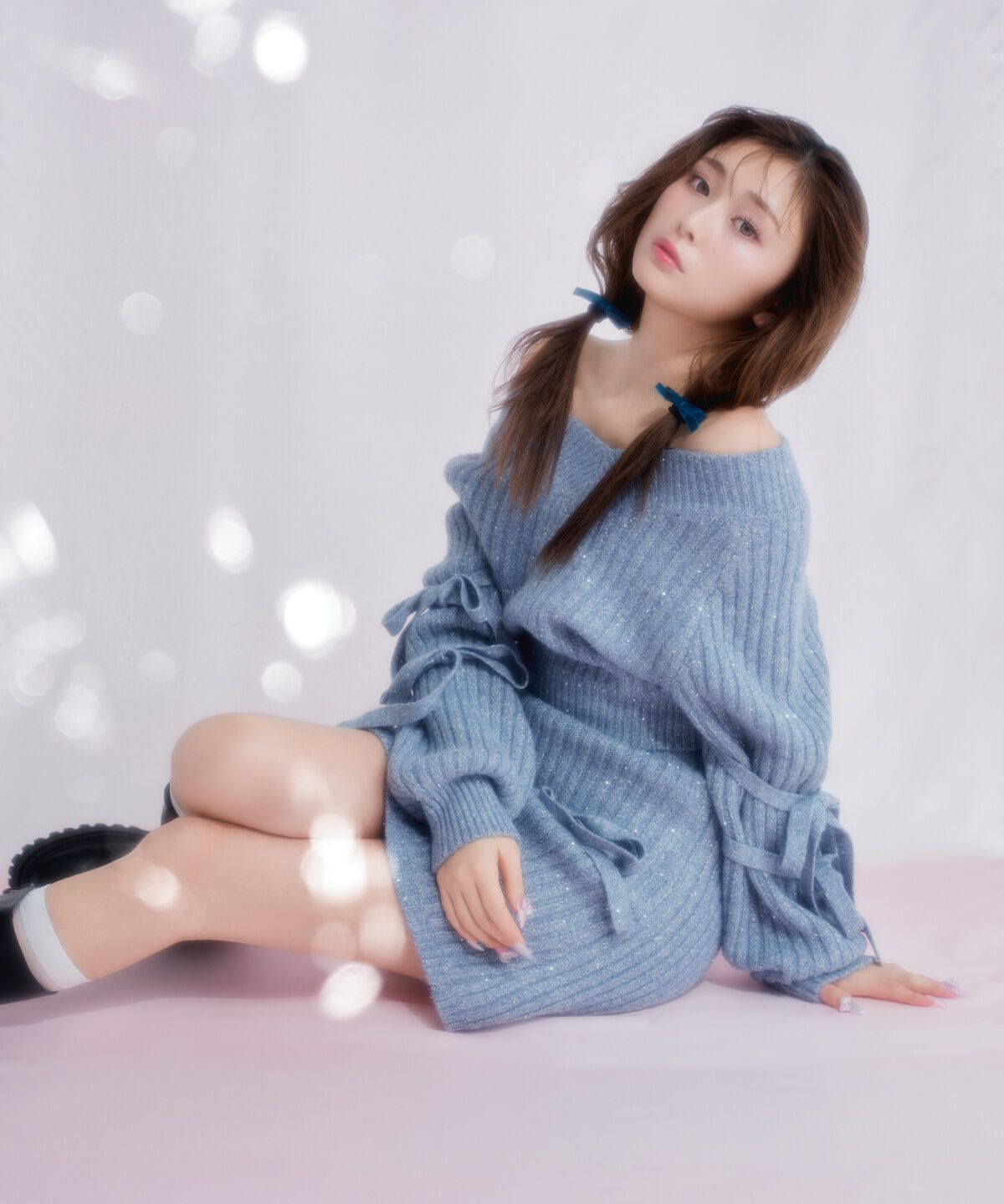 REDYAZEL「ラメスパンコールダブルリボンニット」|ニット・セーター|