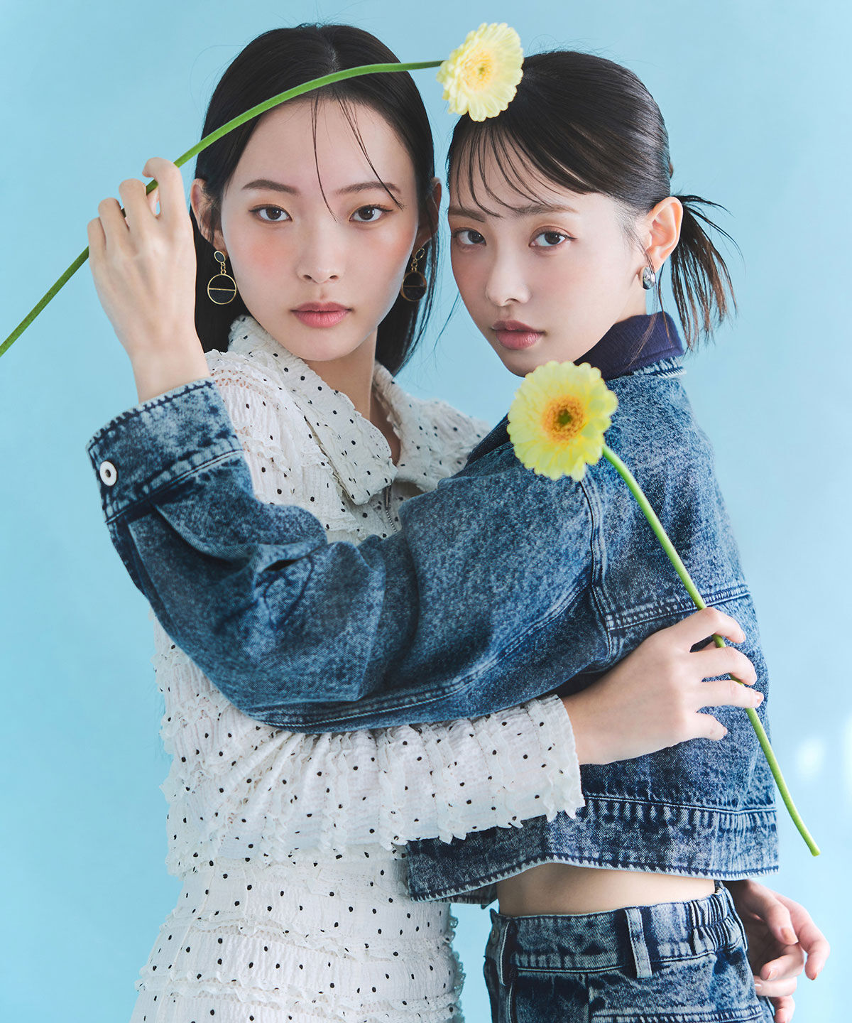 REDYAZEL「ミニフリルZIPブラウス&times;ミニフリルフレアロングスカートセットアップ」|ワンピース|