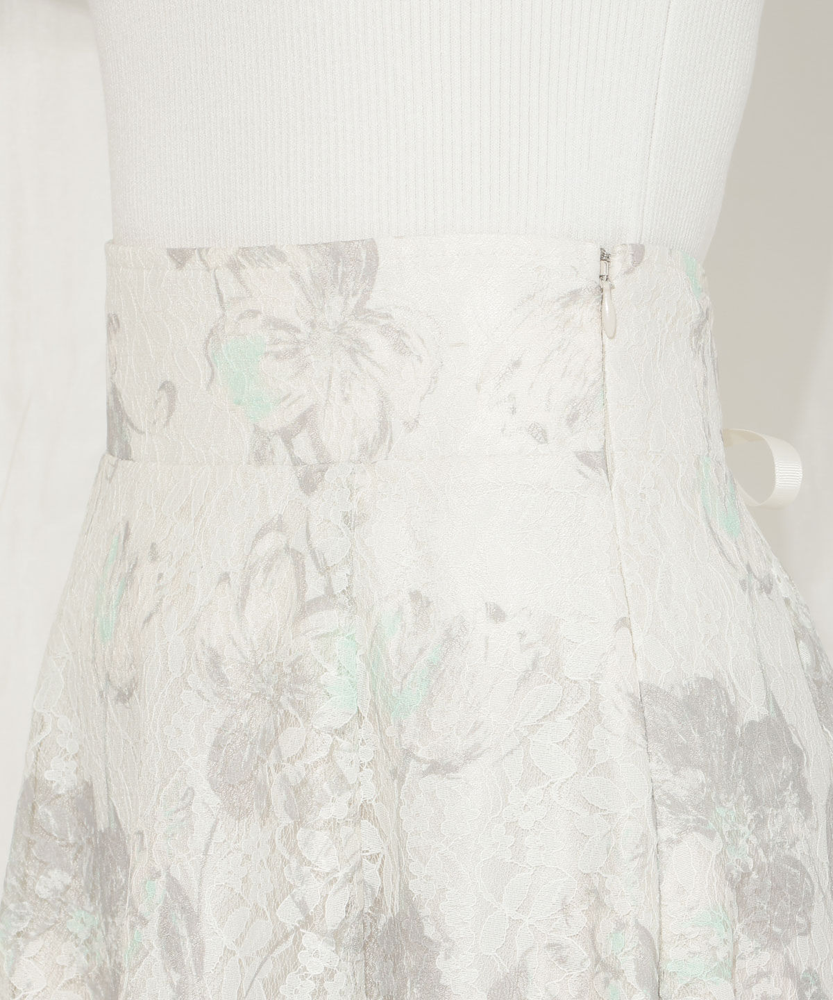 WILLSELECTION「ニュアンスフラワーレースプリントフレアスカート」|フレア|