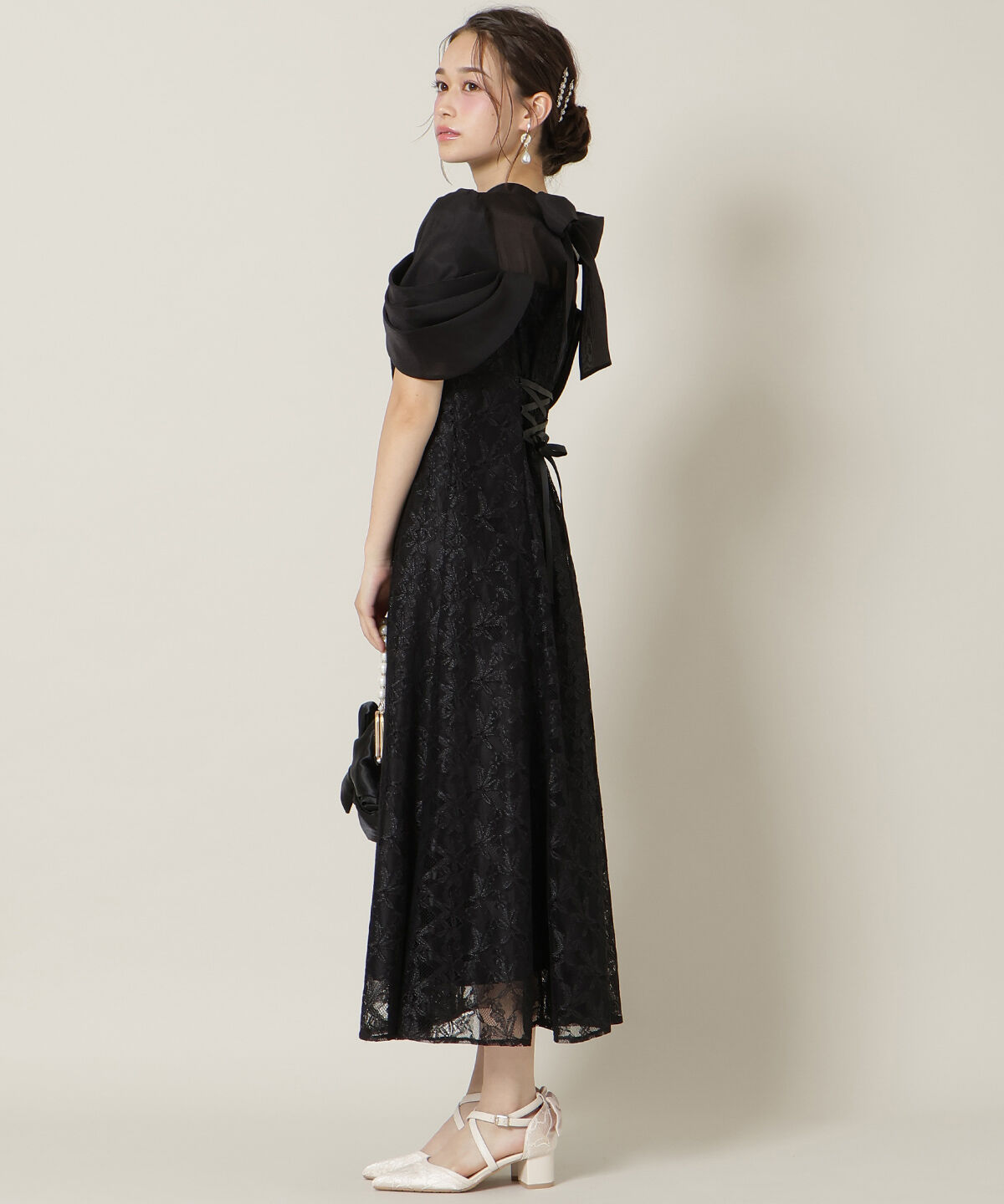 WILLSELECTION「シアーベールレースワンピース」|ドレス|