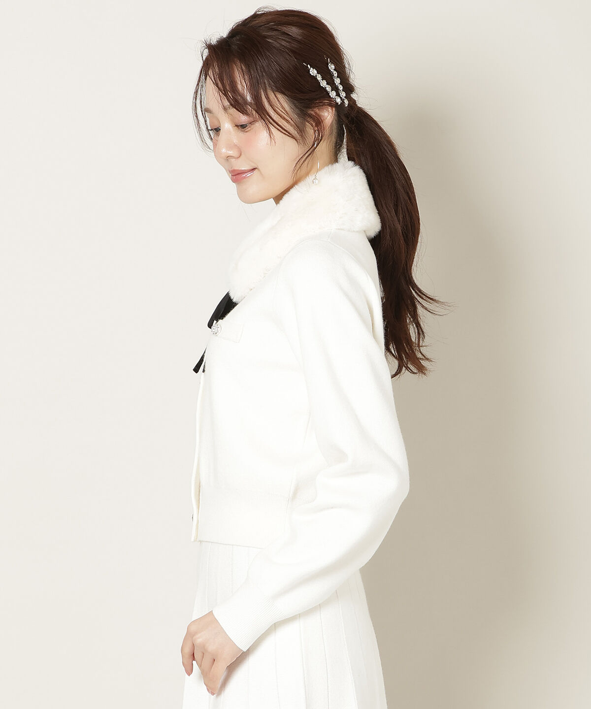 WILLSELECTION「ファーティペット付きニットSETUP」|ワンピース|