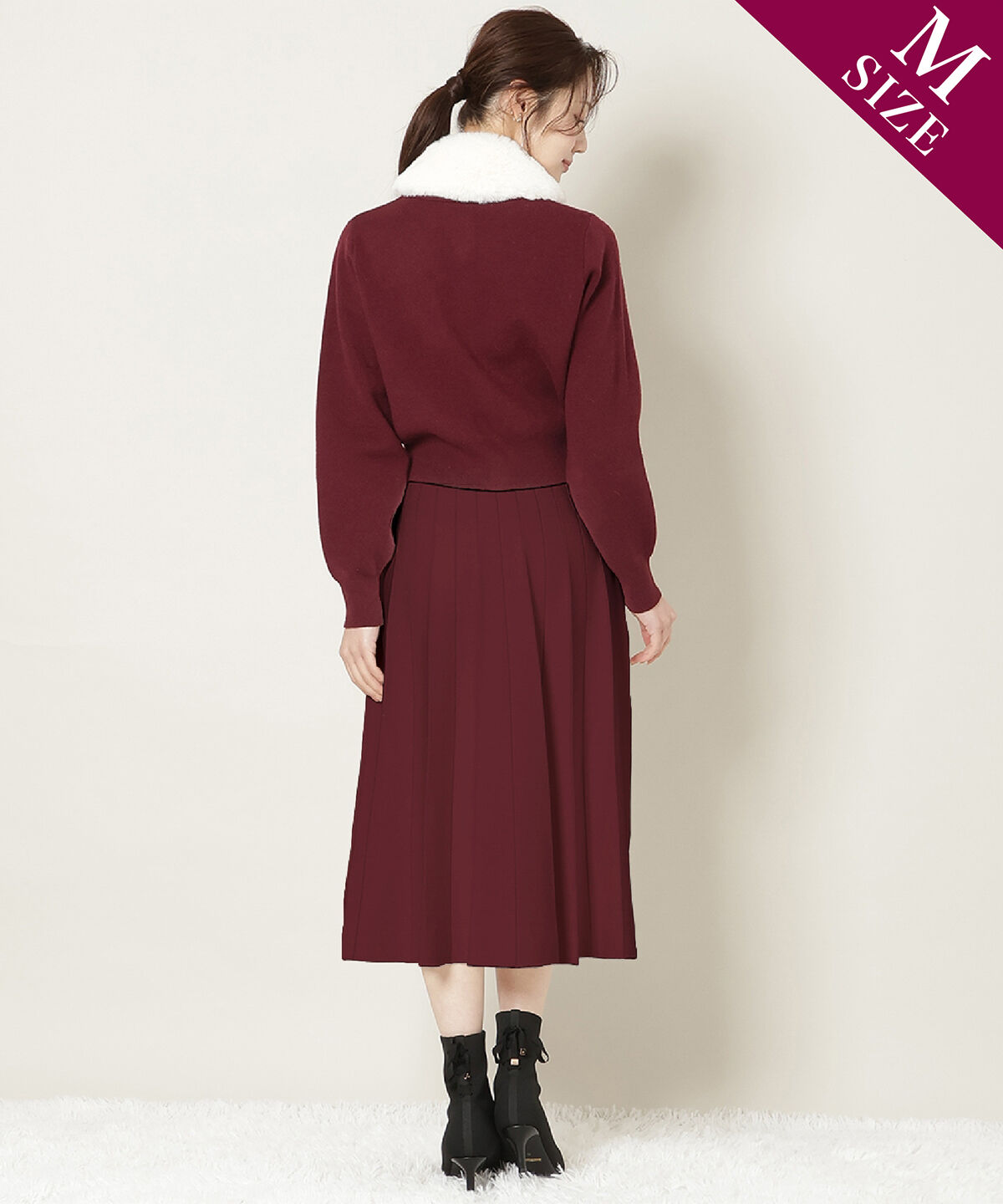 WILLSELECTION「ファーティペット付きニットSETUP」|ワンピース|