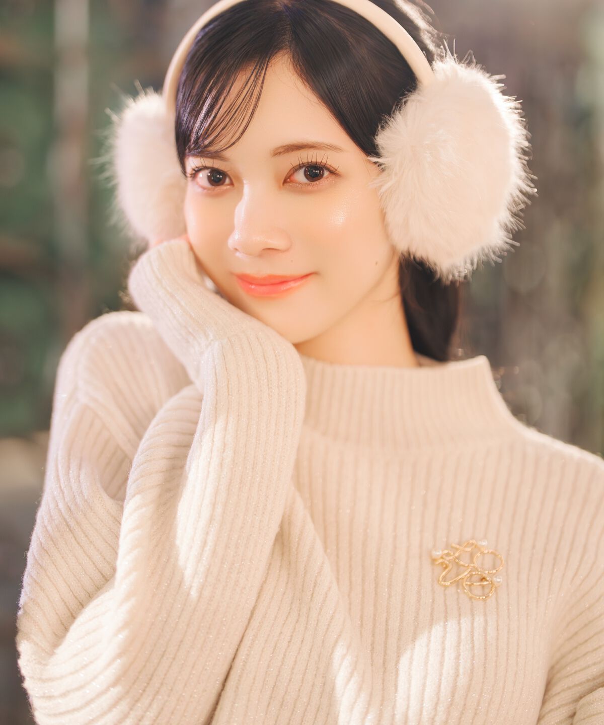 WILLSELECTION「ブローチ付きクロップドラメニット」|ニット・セーター|