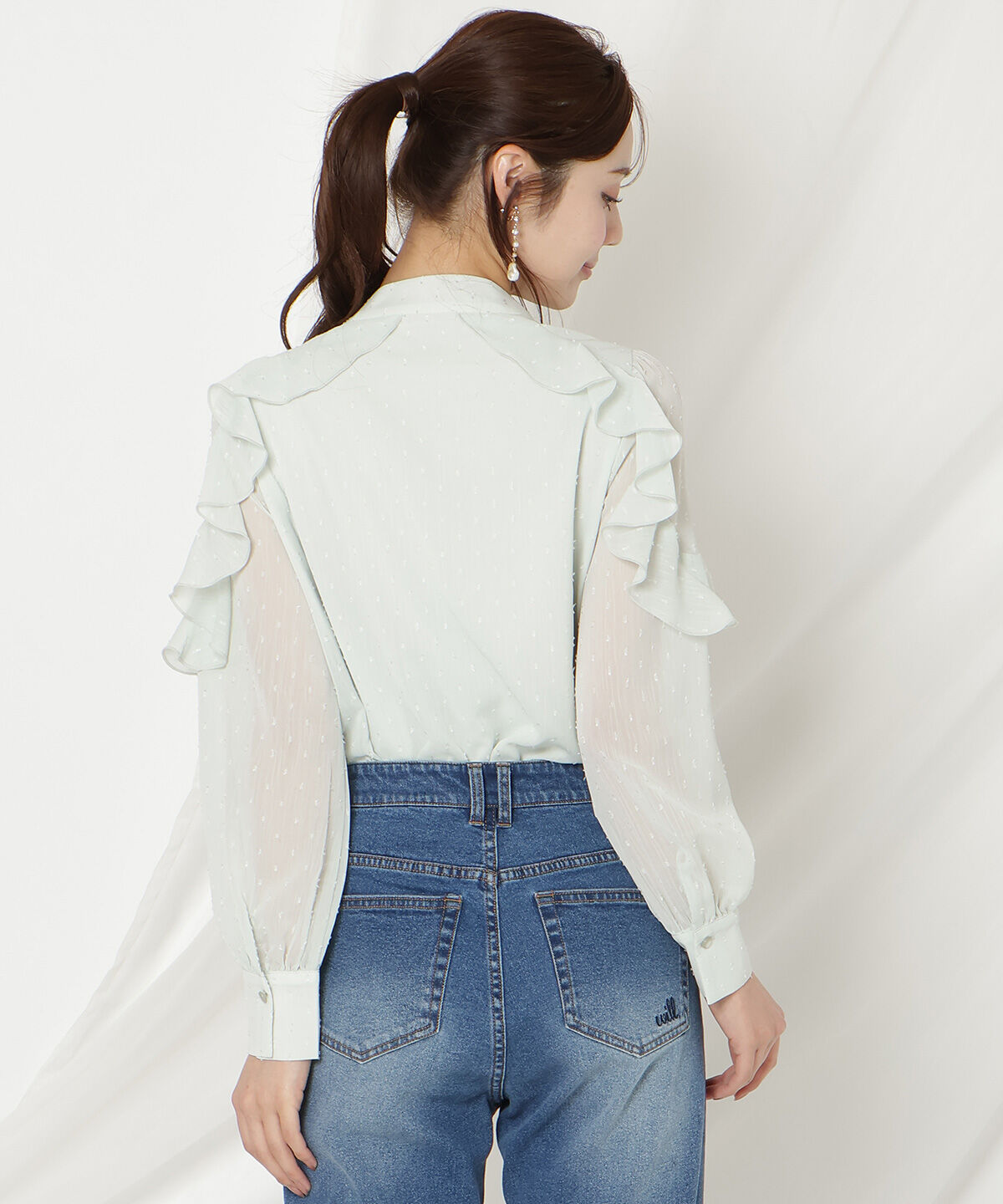 WILLSELECTION「ドビードットフリルブラウス」|シャツ・ブラウス|