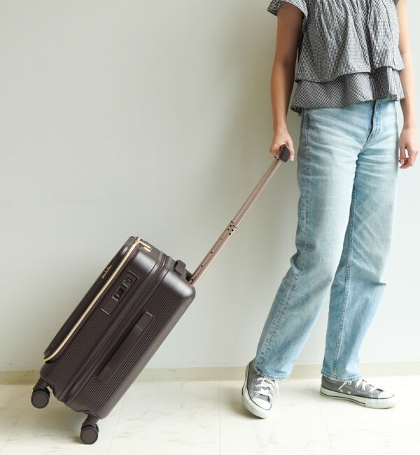 Jewelna Rose「Jewelna Rose エルダートローリー カップホルダー付 機内持ち込みサイズ 34/41リットル 05401」|キャリーケース|