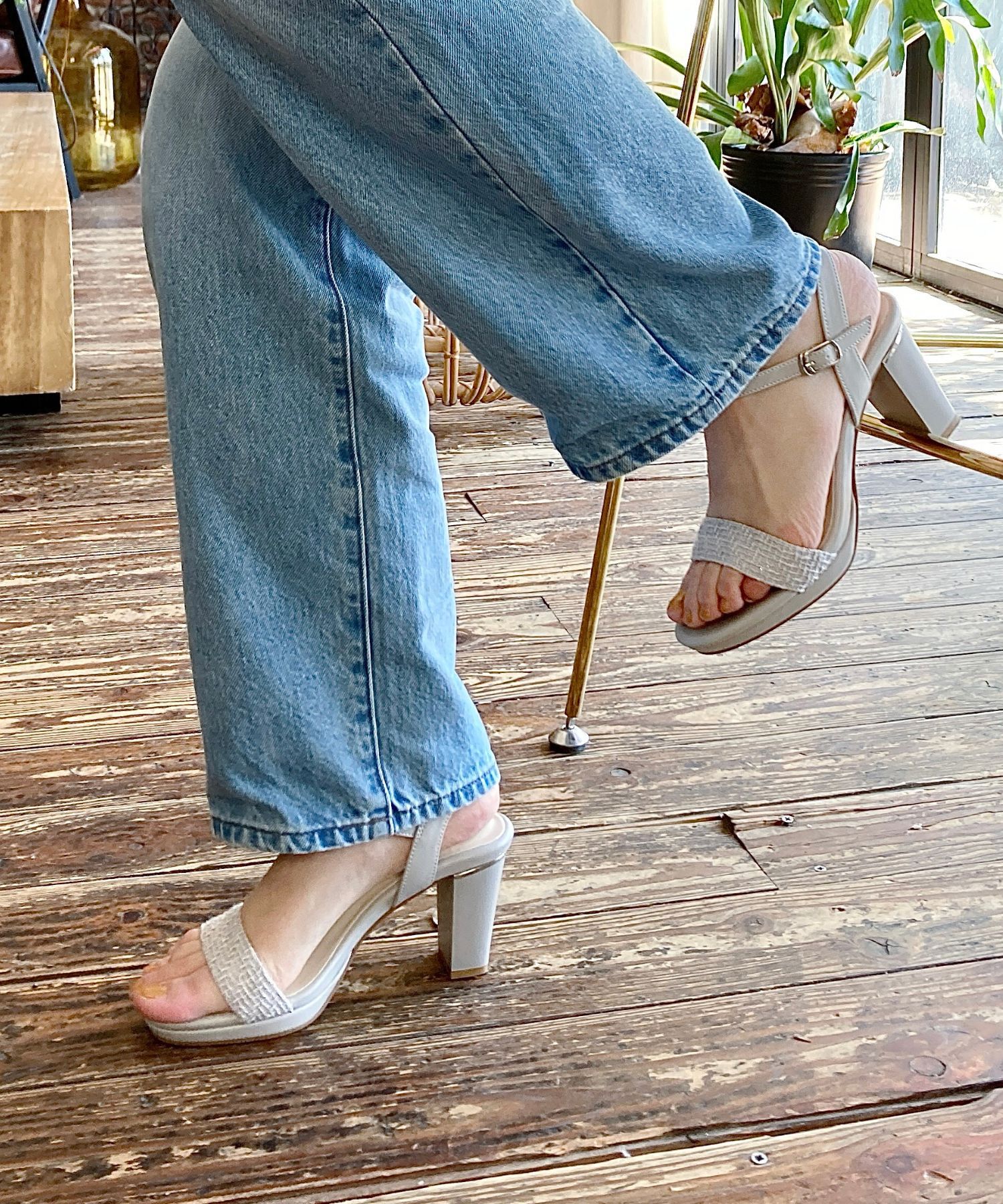 ORiental TRaffic「ラウンドトゥラインヒールサンダル/51208 サンダル トレンド 人気」|サンダル|