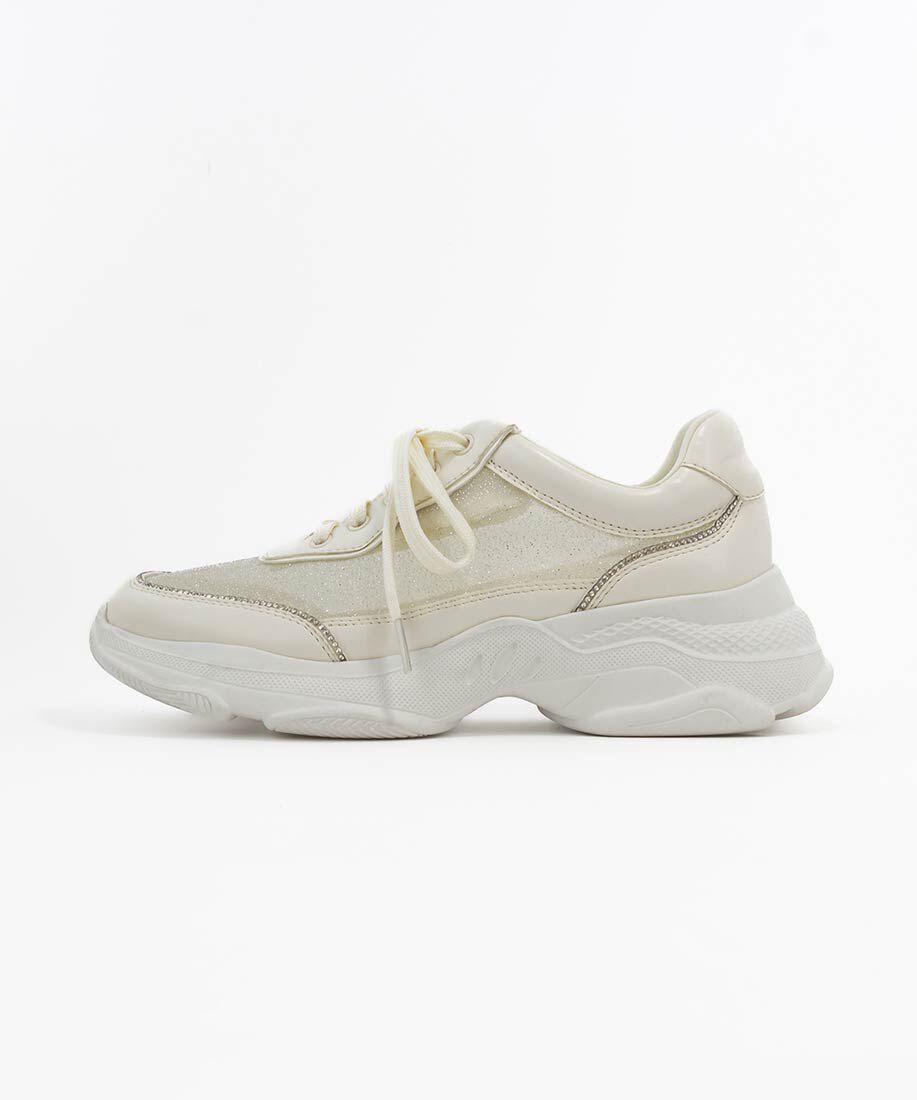  「ビジューライン&times;ラメ シアースニーカー」|スニーカー|