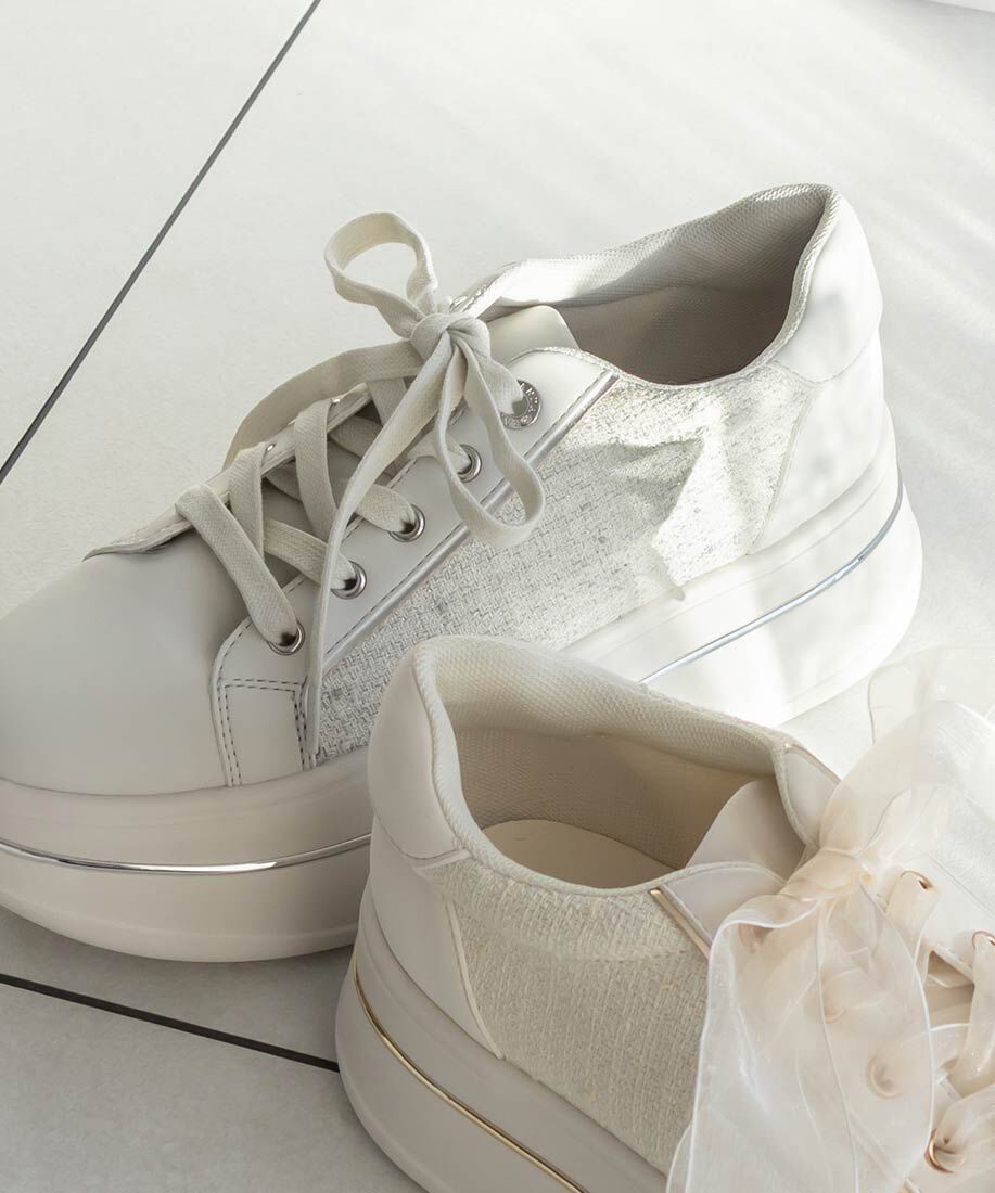  「2WAY シアーリボンプラットフォームスニーカー」|スニーカー|