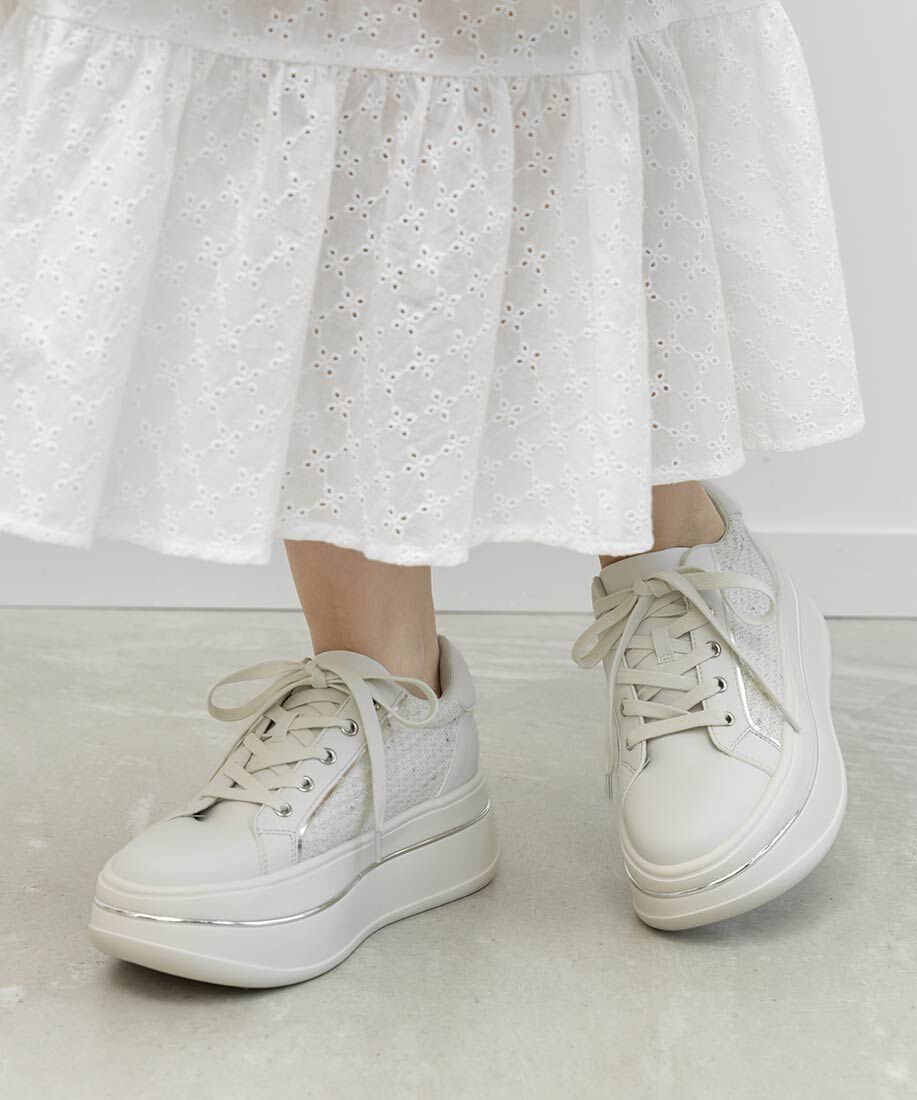  「2WAY シアーリボンプラットフォームスニーカー」|スニーカー|