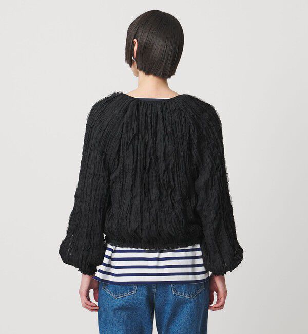 UNITED ARROWS「シャーリング フリル ブラウス」|シャツ・ブラウス|