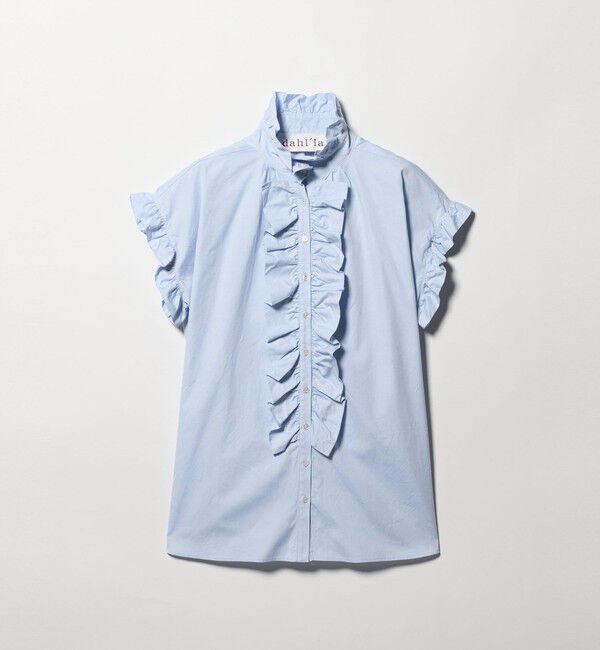 UNITED ARROWS「＜dahl&rsquo;ia＞フリル ノースリーブ ブラウス」|シャツ・ブラウス|LT.BLUE