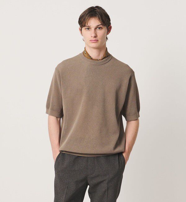 UNITED ARROWS「シャーリーカーン バーズアイ ショートスリーブ クルーネック ニットTシャツ」|ニット・セーター|MOCA