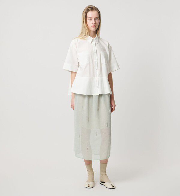 AEWEN MATOPH「＜AEWEN MATOPH＞ペプラムショートスリーブシャツ ウォッシャブル」|シャツ・ブラウス|