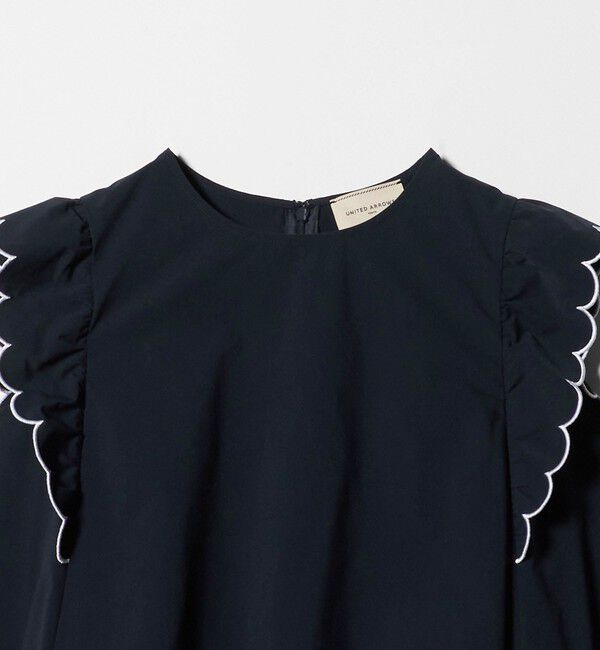 UNITED ARROWS「スカラップ フリル オールインワン パンツ ‐はっ水 UVカット 防しわ ウォッシャブル‐」|オールインワン|