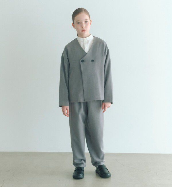UNITED ARROWS green label relaxing「ノーカラージャケット + タックパンツ セット / キッズ 140cm-160cm」|テーラードジャケット|