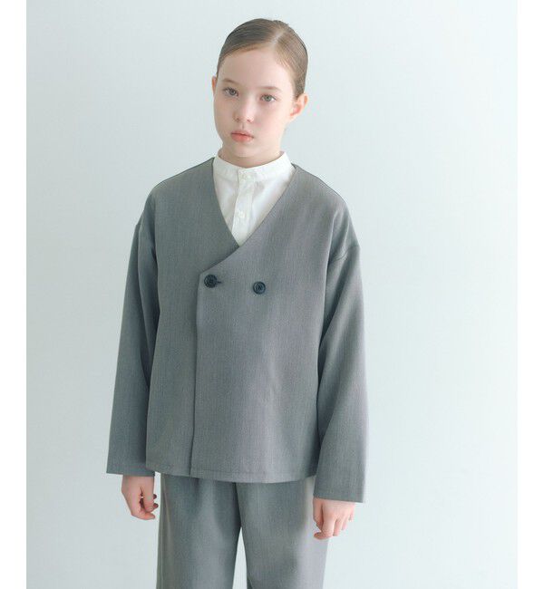 UNITED ARROWS green label relaxing「ノーカラージャケット + タックパンツ セット / キッズ 140cm-160cm」|テーラードジャケット|