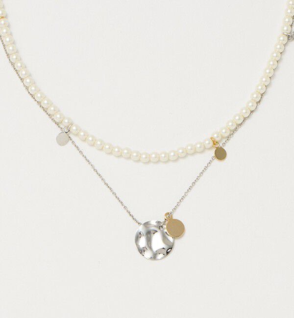 EMMEL REFINES「＜EMMEL REFINES＞EM フェイクパール&times;ラウンドトップ ネックレス セット」|ネックレス|