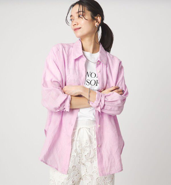 UNITED ARROWS green label relaxing「【結論シリーズ】リネン2WAYシャツ［size SHORTあり］」|シャツ・ブラウス|