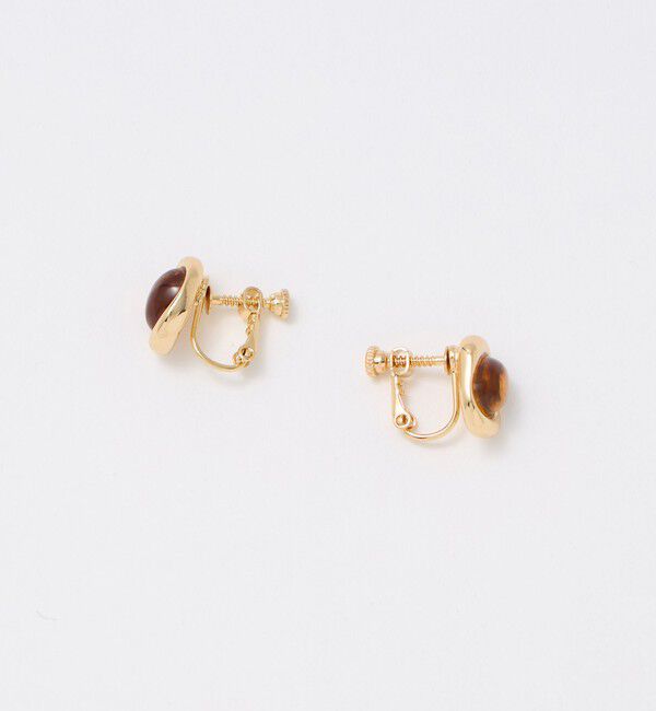 UNITED ARROWS green label relaxing「オーバルマーブル＆メタルフレーム イヤリング」|ピアス|