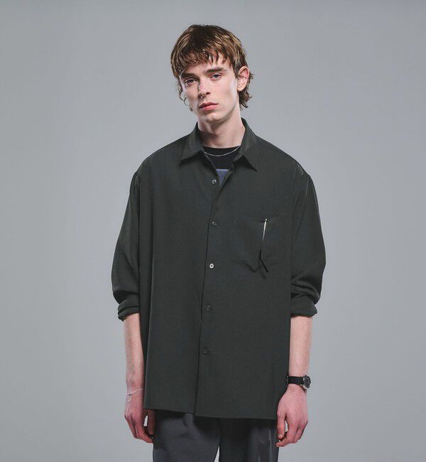 UNITED ARROWS green label relaxing「ワッシャー ポプリン ボックス シャツ」|シャツ・ブラウス|DK.GRAY