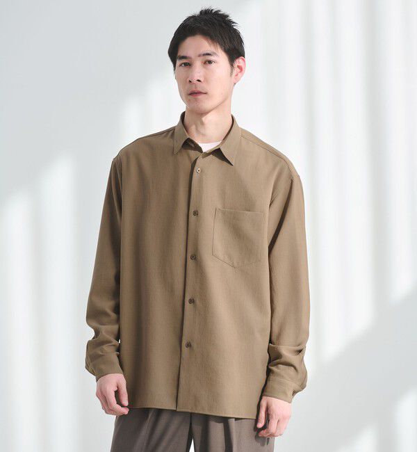 UNITED ARROWS green label relaxing「ワッシャー ポプリン ボックス シャツ」|シャツ・ブラウス|BEIGE