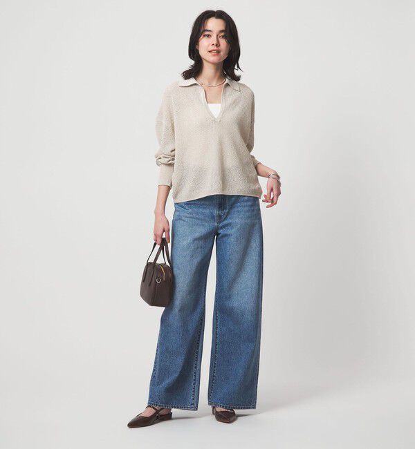 UNITED ARROWS green label relaxing「メランジ スキッパー プルオーバー ウォッシャブル」|ニット・セーター|