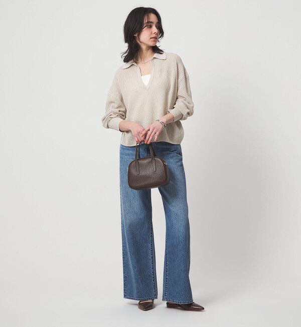 UNITED ARROWS green label relaxing「メランジ スキッパー プルオーバー ウォッシャブル」|ニット・セーター|