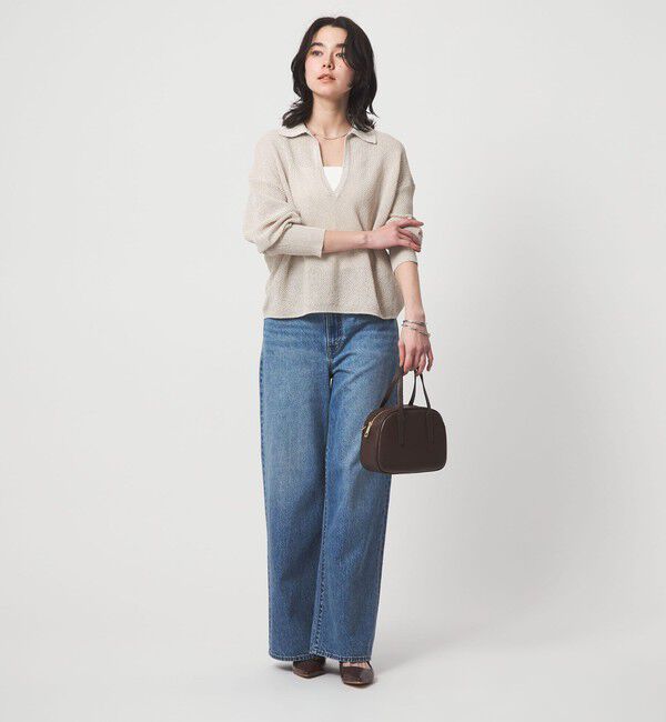 UNITED ARROWS green label relaxing「メランジ スキッパー プルオーバー ウォッシャブル」|ニット・セーター|